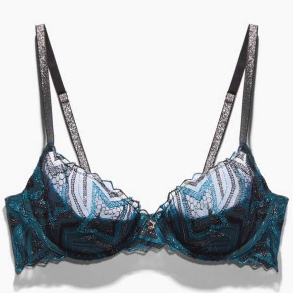 Savage X Fenty Other - 🆕SAVAGE X FENTY Blue Half Cup Plunge Bra - Size: 34C
